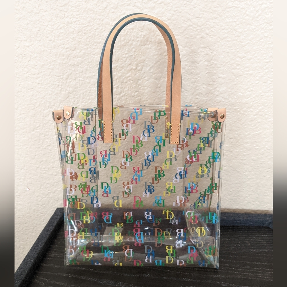 Dooney and Bourke Vintage Y2K Clear Colorful DB Monogram Lunch It Bag